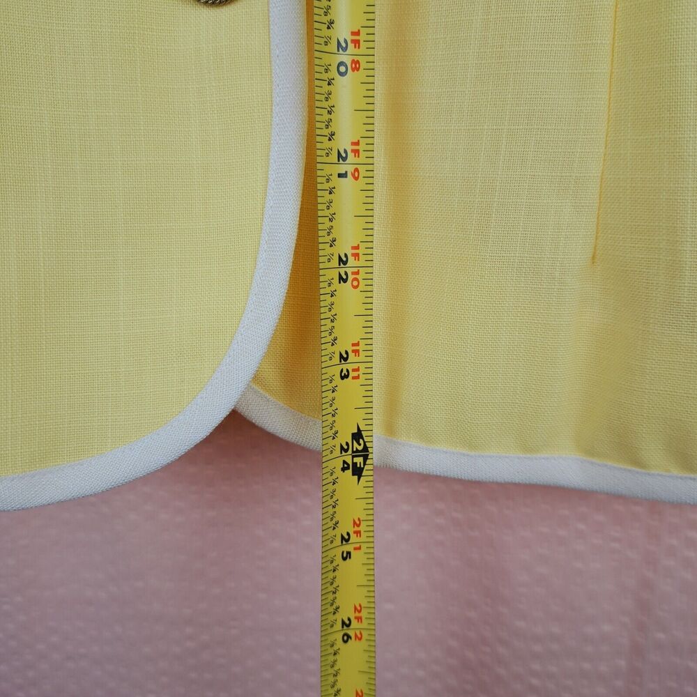 Vintage Lady Leslie By Leslie Fay Yellow Short Sleeve Blazer Size 12 USA - Picture 2 of 11